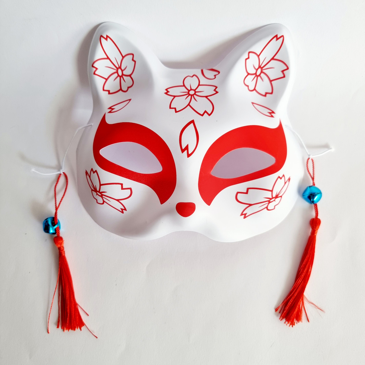 Маска Кіцуне Японської Лиси Kitsune червона №06, 18х17 см