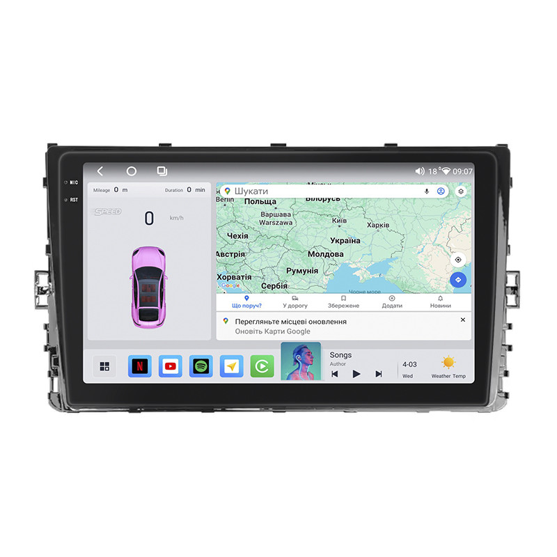 Магнітола Lesko для Volkswagen Transporter T6 Рестайлінг 2019-н.в. екран 9" 4/64 QLED CarPlay GPS 360 Prime