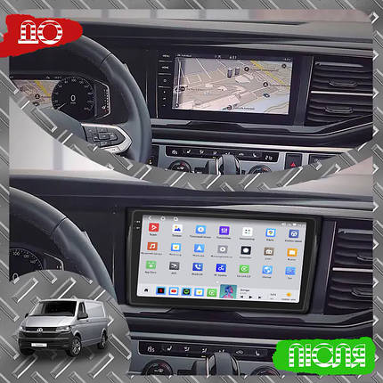 Магнітола Lesko для Volkswagen Transporter T6 Рестайлінг 2019-н.в. екран 9" 4/64 QLED CarPlay GPS 360 Prime, фото 2