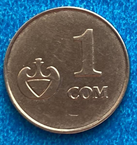 Монета Киргизії 1 сом 2008 р, фото 1