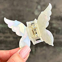 Крабик для волосся метелик молочний LUX з ефектом мерехтіння