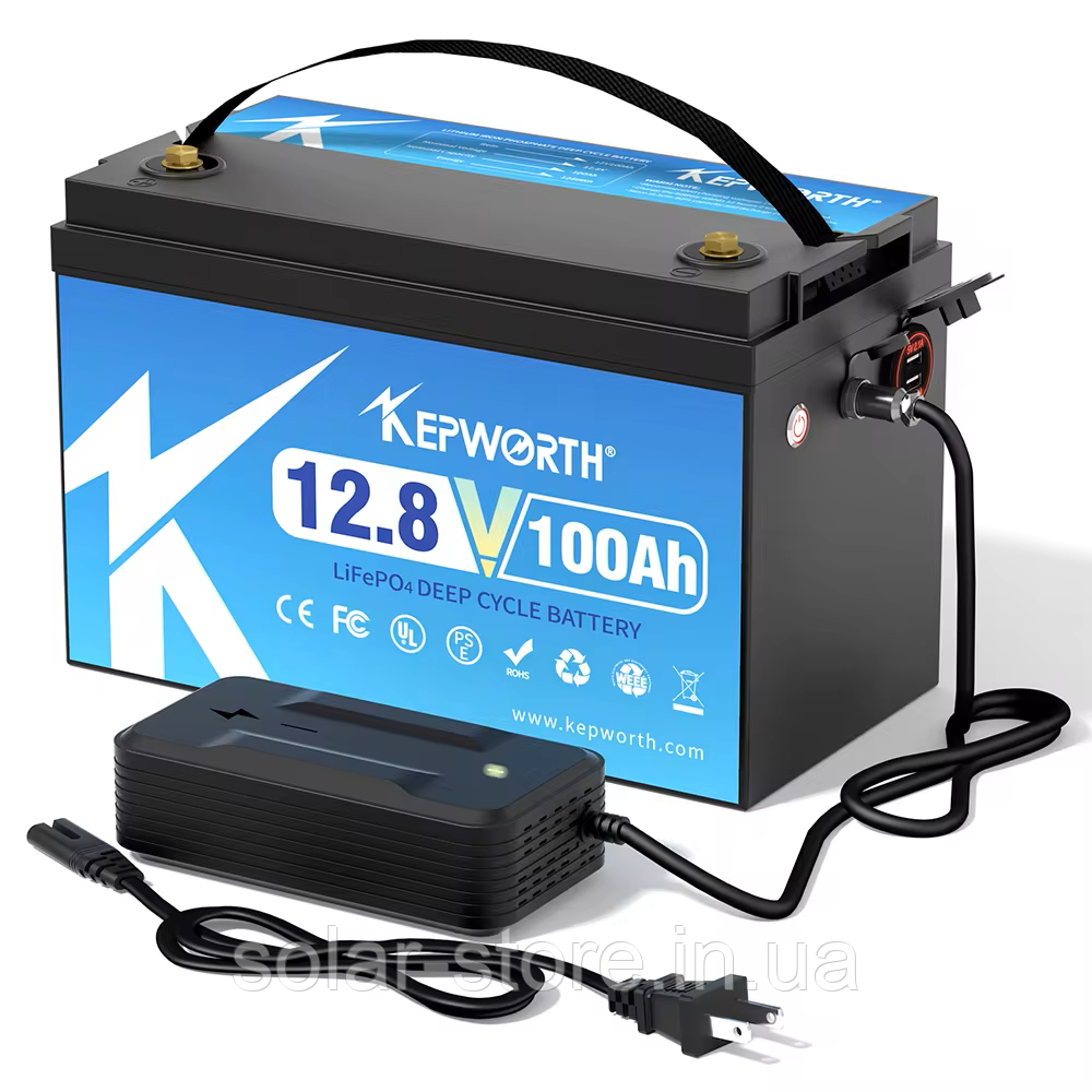 Акумулятор LiFePo4 12V 100Ah + зарядний пристрій