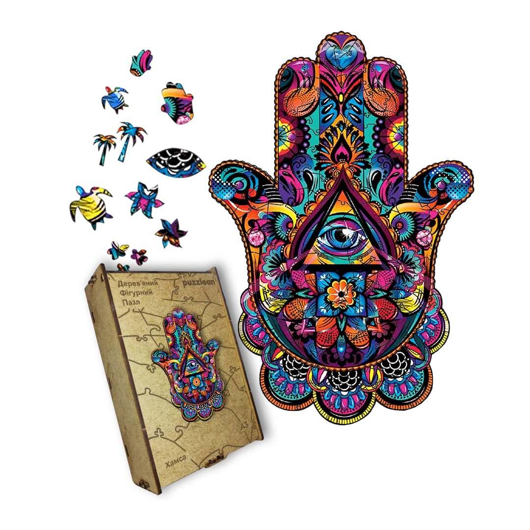 Пазл дерев'яний головоломка Хамса, А3, Картонна коробка, фото 1