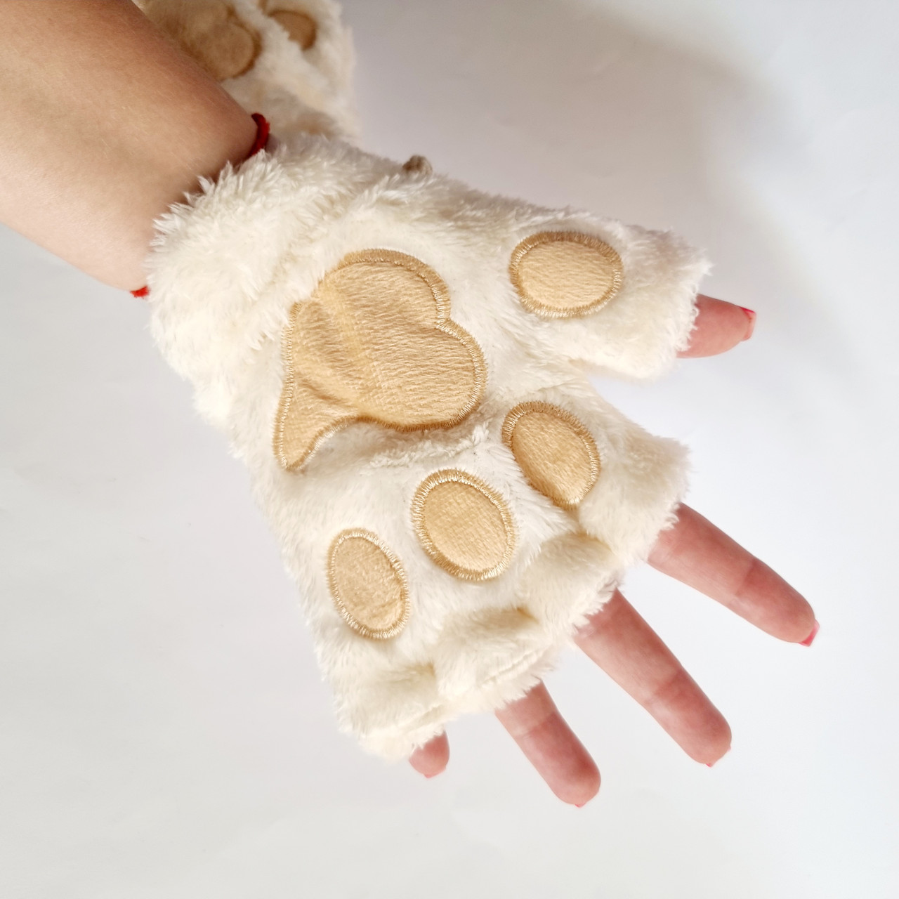 Дитячі рукавички лапка Кішечки молочні