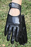 Шкіряні жіночі рукавички без підкладки (сенсорні), фото 5