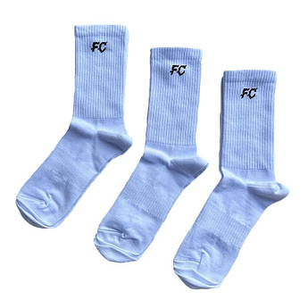 Шкарпетки спортивні високі діт "FC" FC1107K-1001/3 білий 3пари, Білий, Розмір (EU) — 29-33