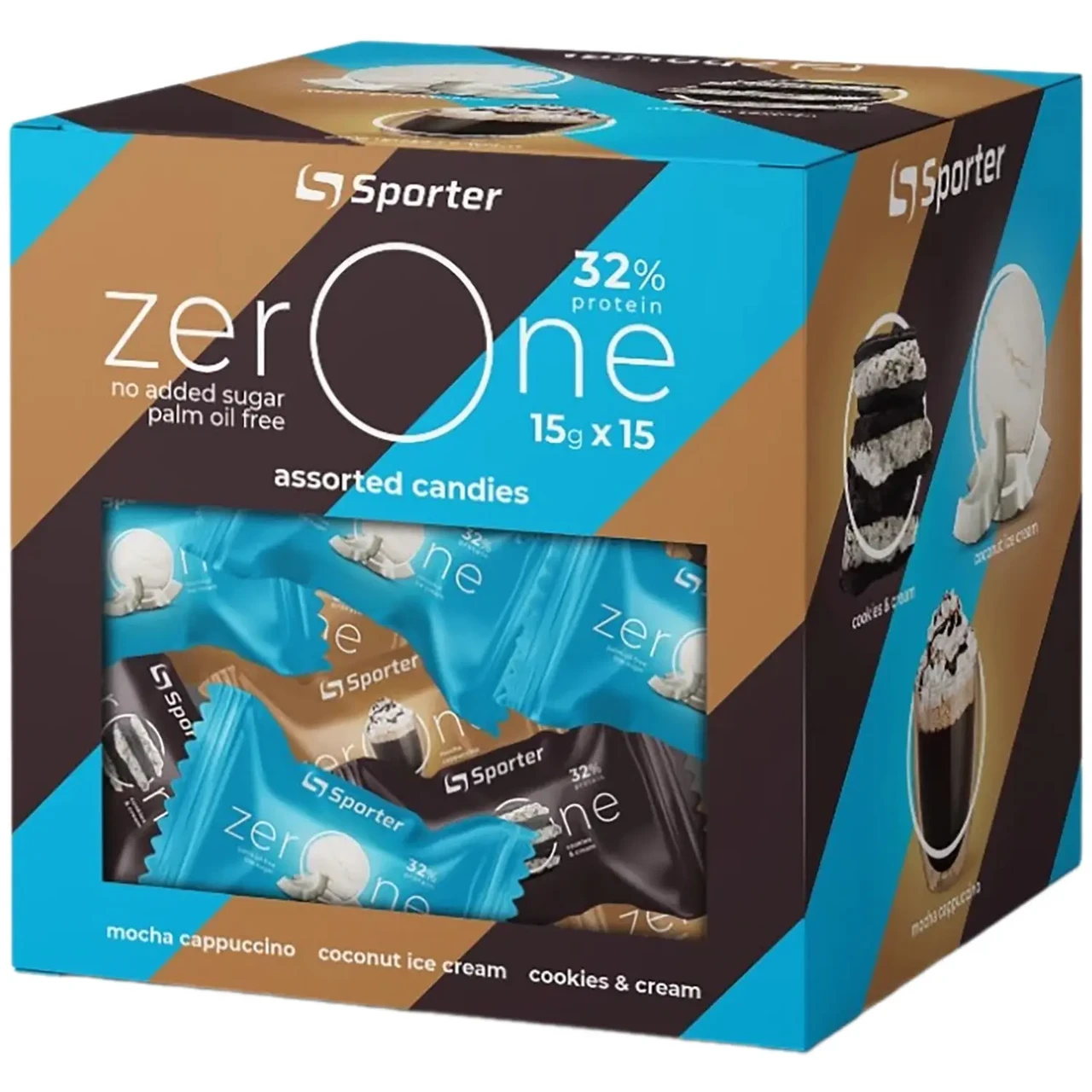 Набір протеїнових цукерок Sporter Zero One Mix 15шт. х 15 г