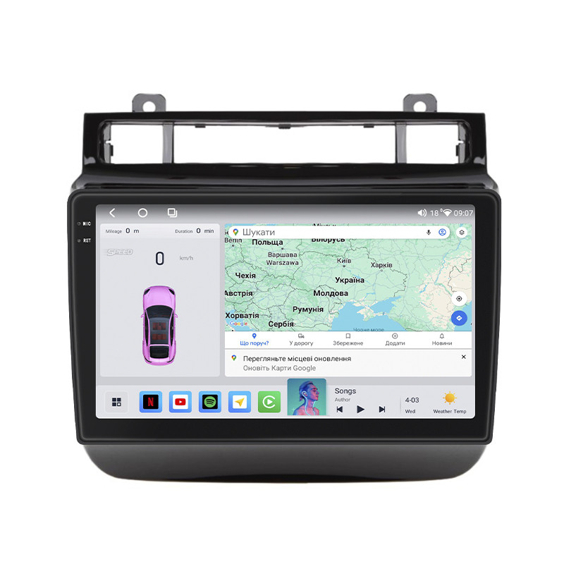 Штатна магнітола Lesko для Volkswagen Touareg II 2010-2014 екран 9" 4/64 QLED CarPlay 4G Wi-Fi GPS 360 Prime