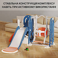 Дитячий ігровий комплекс Lumpurini Gabriele 5-в-1 з гіркою та гойдалкою, кабіною водія, баскетбольним кільцем (C-HT003-10b), фото 6