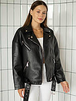 Жіноча чорна подовжена куртка косуха AFT Basic No 2362