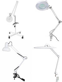 Лампи лупи косметологічні, світильники настільні, підлогові