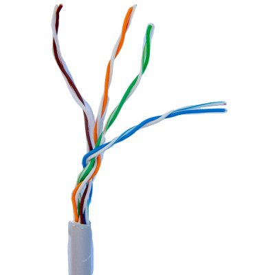 Кабель мережевий UTP 305м, cat.5e, CCA, 4*2*0,50, PVC, indoor, grey GEAR (GEC-UTPCCA050305), фото 1