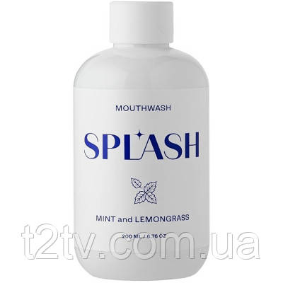 Ополіскувач для порожнини рота Splash Oral Care Mint And Lemongrass Зі смаком м'яти та лемонграсу 200 мл (4820266831516), фото 1