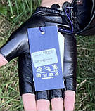 Жіночі шкіряні рукавички без пальців, фото 3