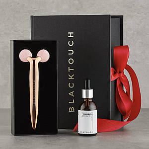 Подарунковий набір 3D Crystal Ролер з рожевого кварцу + Гіалуронова сироватка, 30 мл