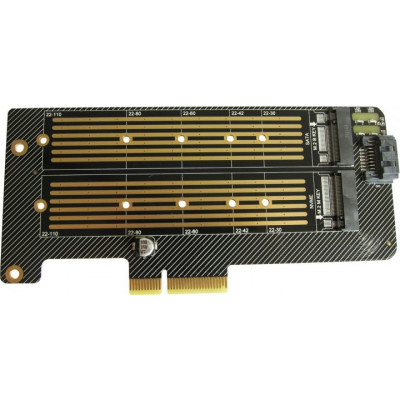 Контролер Dynamode 2х M.2 NVMe M-Key /SATA B-key SSD to PCI-E 3.0 x4/ x8/ x16, (PCI-Ex4- 2xM.2 MB-key), фото 1