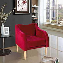 Крісло м'яке нерозкладне дерево/текстиль Кортезія Модерн Бордовий