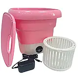 Ультразвукова портативна складана пральна машина 2в1 з відром Mini Folding Washing Machine міністилка, фото 9