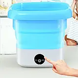 Ультразвукова портативна складана пральна машина 2в1 з відром Mini Folding Washing Machine міністилка, фото 5