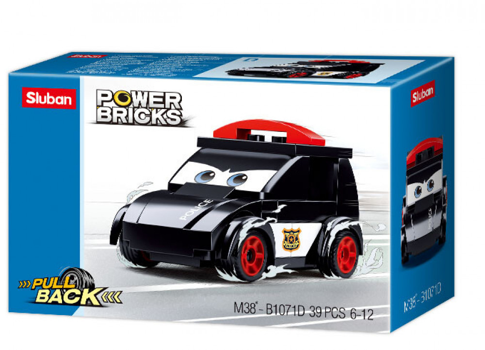 Конструктор SLUBAN Power Bricks Поліцейська машинка M38-B1071D, фото 1