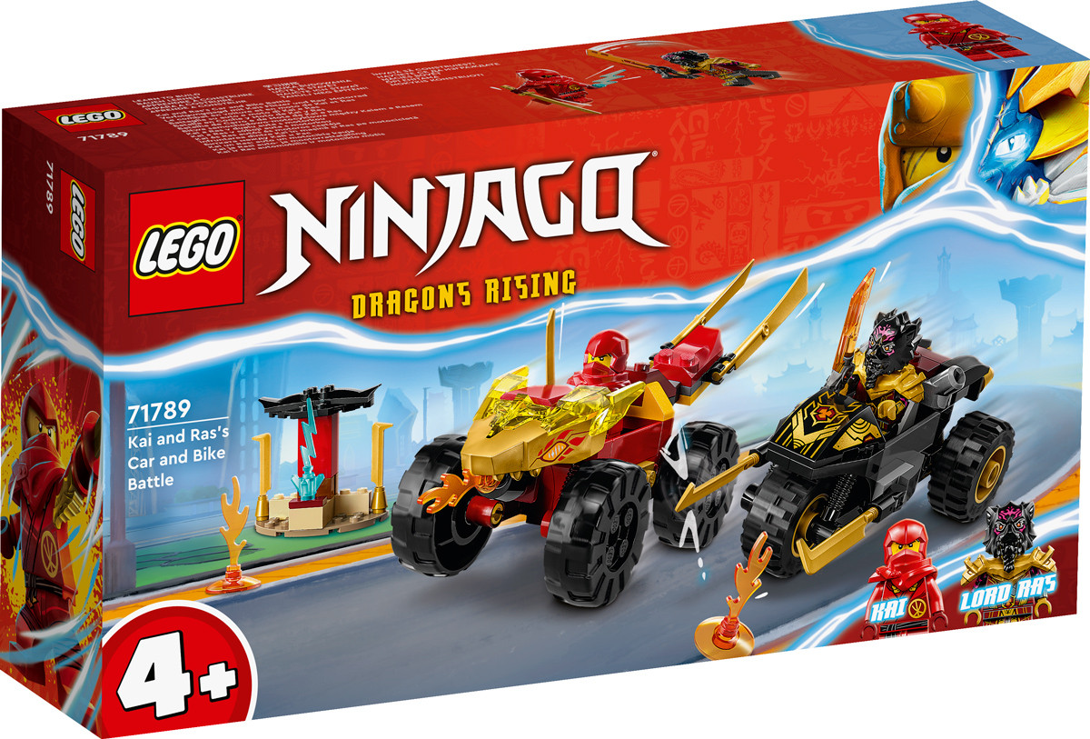 Конструктор LEGO Ninjago Автомобільна й байкова битва Кая і Раса