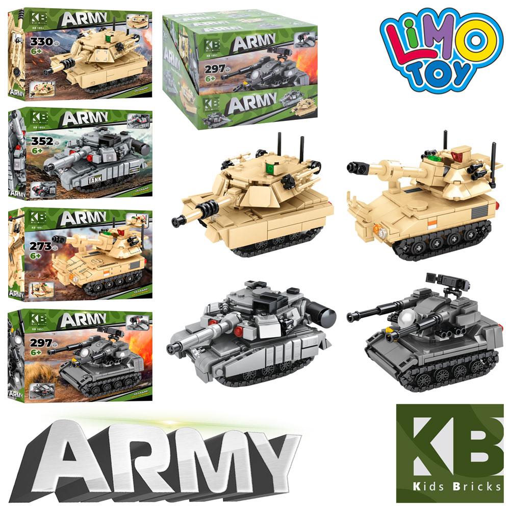 Конструктор LimoToy танк, 4 види, від 273 деталей арт. KB 185