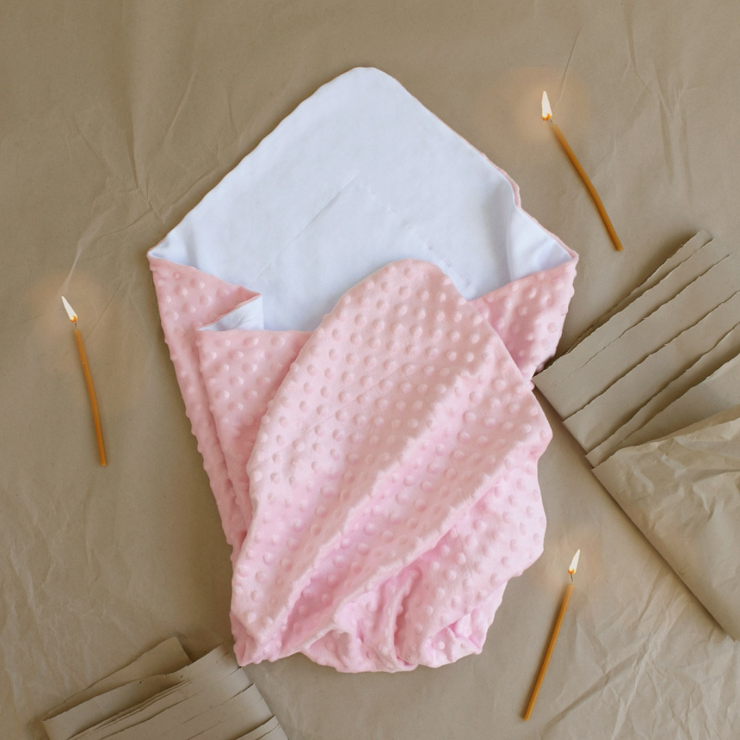 Крижмо Ladan з мінкі плюшу 90х75 см Рожевий (KR15-Minki-Rozhevy), фото 1