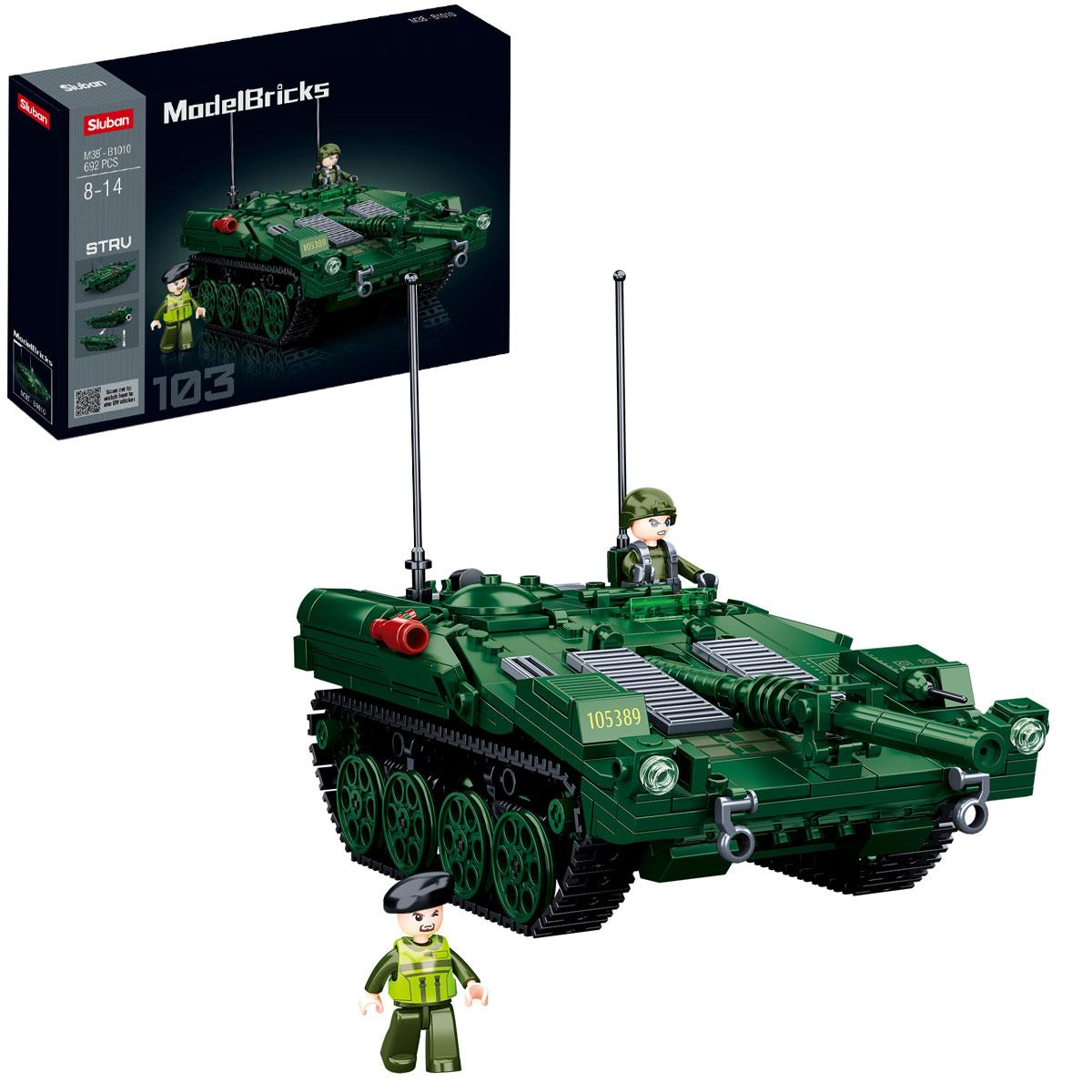 Конструктор SLUBAN Model Bricks Бойовий танк STRV 103 M38-B1010