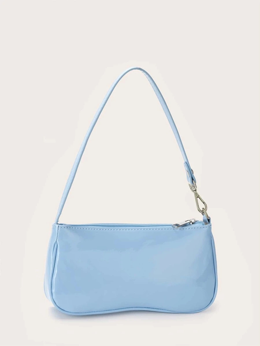 Жіноча сумка 8034 багет лакова блакитна, фото 1