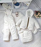 Дитячий зимовий комбінезон трансформер для новонародженого 3в1 від 0 до півтора року на овчині, фото 4