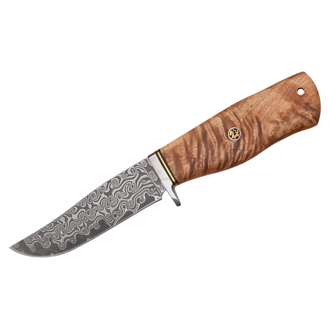 Ніж мисливський Grand Way DKY002 дамаск (Satin Finish,дерево, чохол cordura)