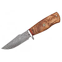 Ніж мисливський Grand Way DKY027 дамаск (	Satin Finish,дерево ,чехол кожа)