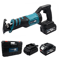 Акумуляторна шабельна пила PROFI-TEC BJR2028BL POWERLine  : з АКБ 20 V 2 шт- 4.0 Аг, 3000 хід/хв, довж.ходу 28 мм