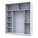 Шафа-купе трьохдверна Doros Сіті 24 208х60х240 см Білий/3 Дзеркала (DRS-011047)+, фото 2
