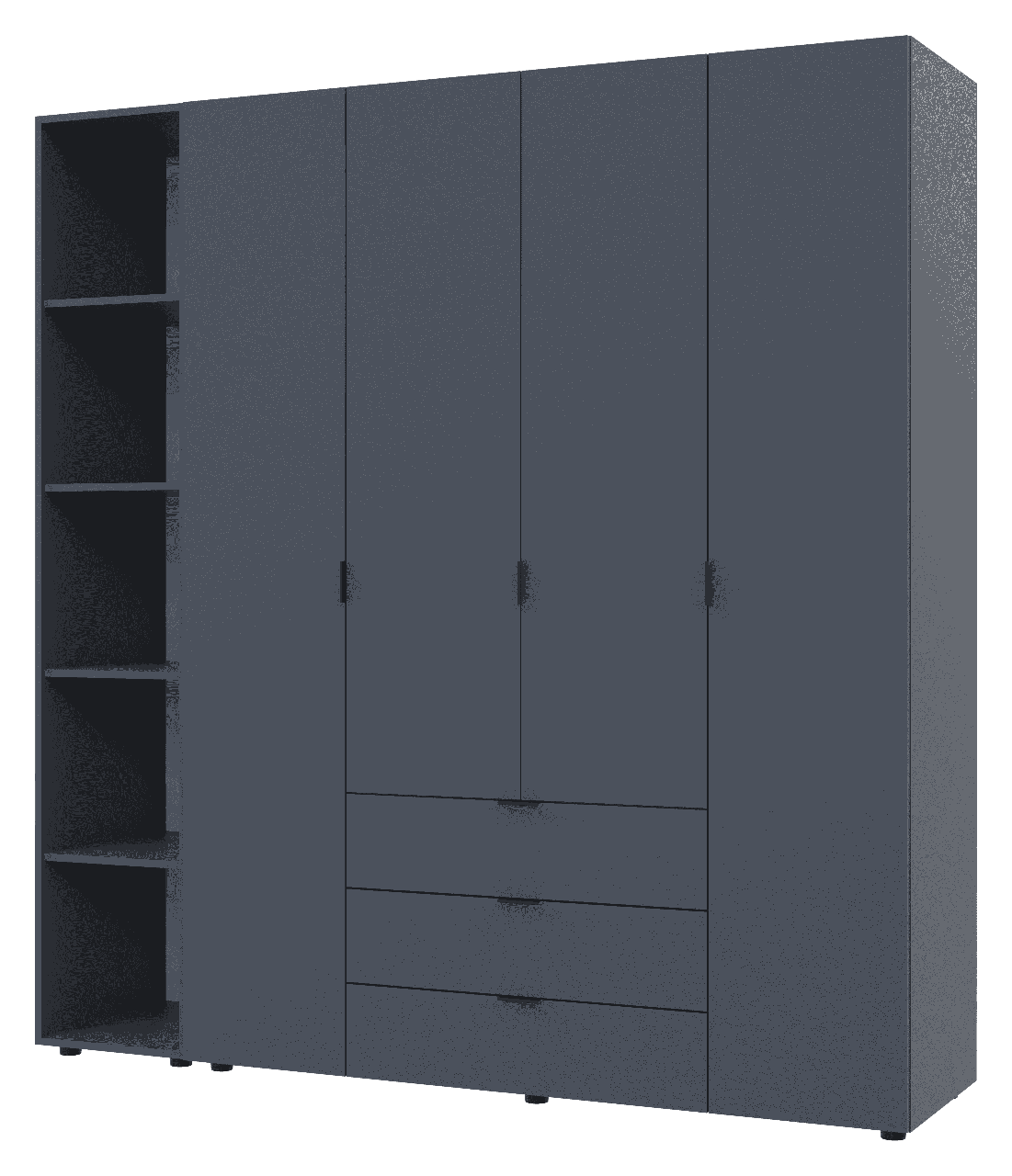 Комплект шаф для одягу Doros Гелар (2 шт.) 193,2х49,5х203,4 см Графіт (DRS-011153)+