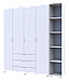 Комплект шаф для одягу Doros Гелар (2 шт.) 193,2х49,5х203,4 см Білий (DRS-011183)+, фото 4