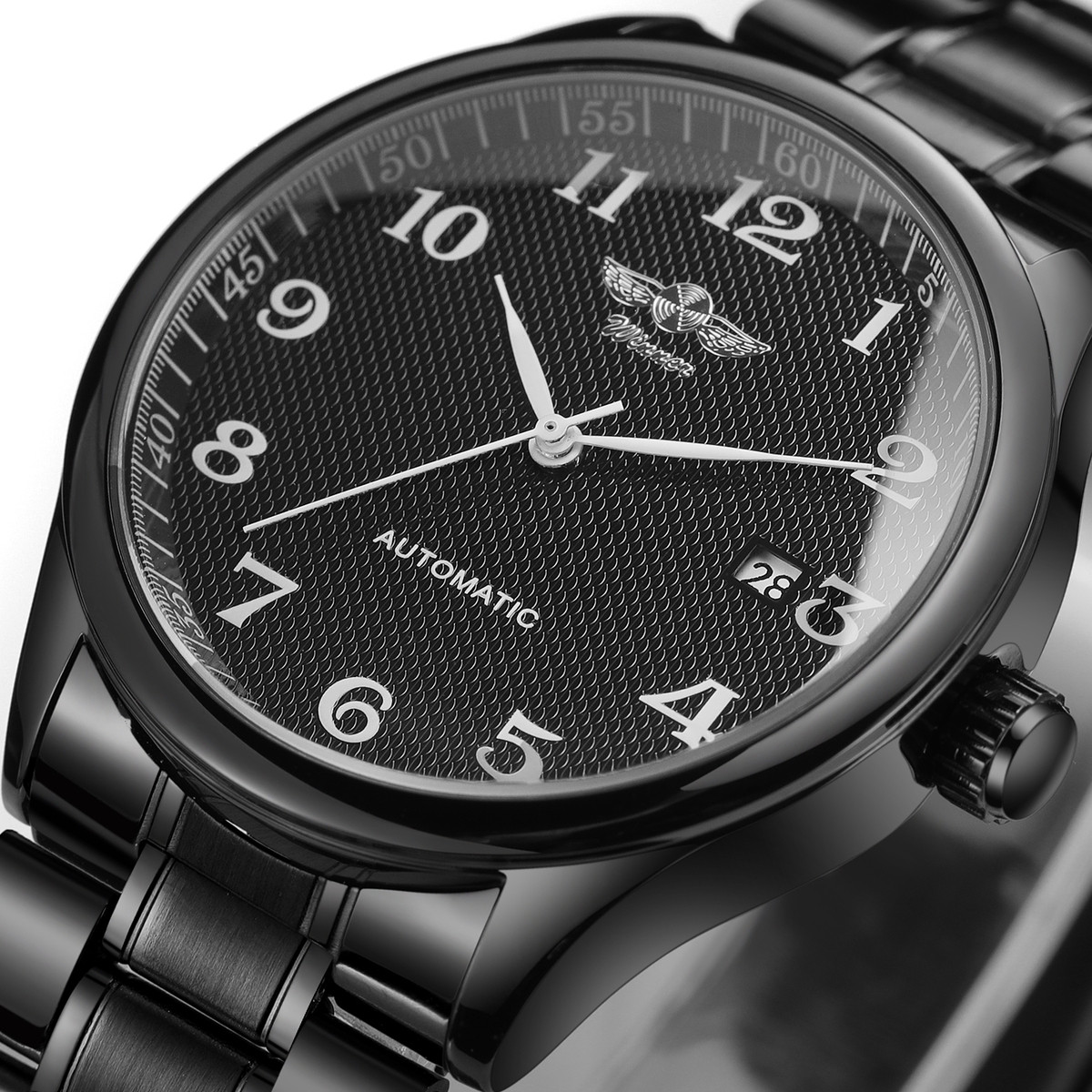 Чоловічий механічний годинник Winner Handsome Black, фото 1