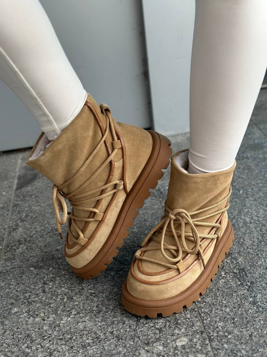 Уггі жіночі замшеві рудого кольору, фото 1