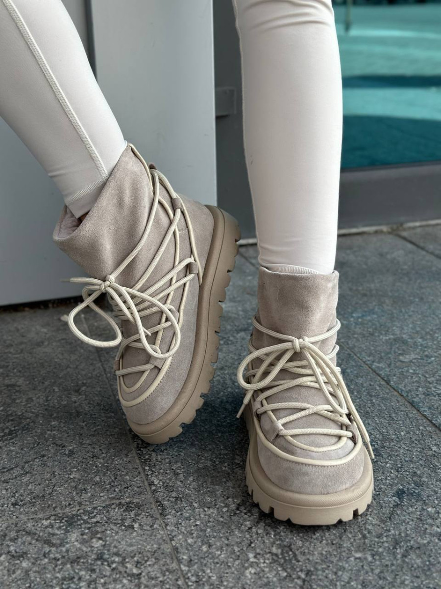 Уггі жіночі замшеві бежевого кольору, фото 1