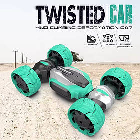 Машинка трансформер-перевертиш на радіокеруванні з торсіонною підвіскою, блакитна