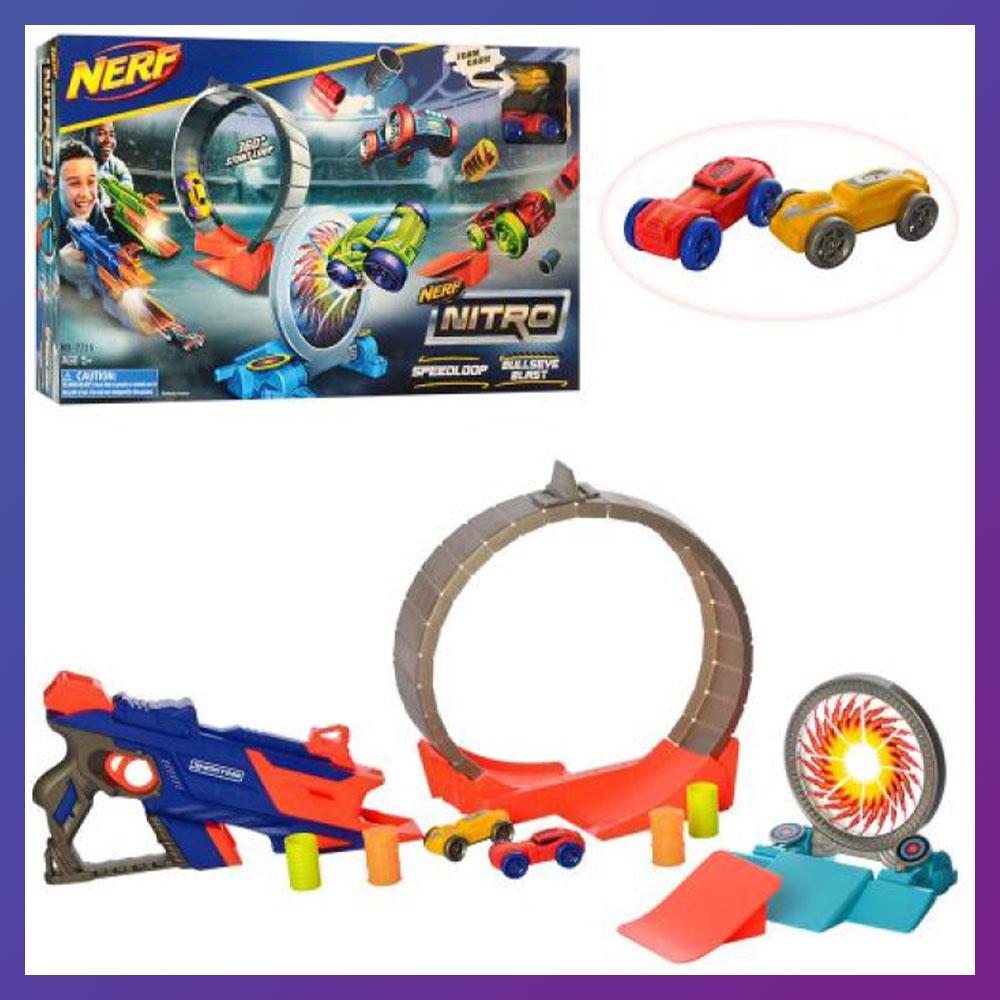 Дитяча іграшка-автрек бластер Nerf 7715 з машинками, фото 1