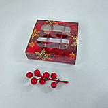 Коробка для 9 цукерок, 120*120*30 мм, з вікном, "Червоний сніг" ▶ (10 шт), фото 2