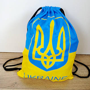 Рюкзак-мішок для форми та взуття "UKRAINE", колір — жовтий-блакитний