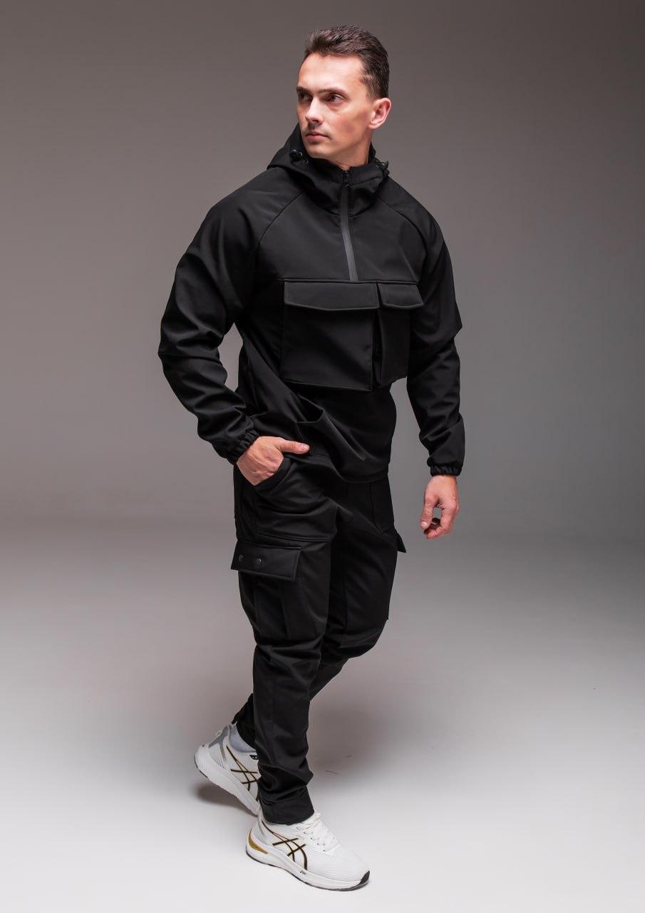 Спортивний костюм чоловічий з карманами Soft shell | Комплект анорак + штани Softshell