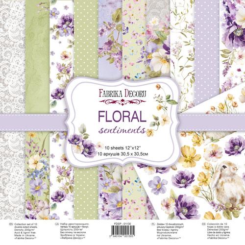 Набір двостороннього паперу 30.5х30.5см Fabrika Decoru "Floral sentiments" 11 листів FDSP-01130