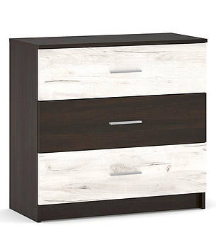 Комод 3Ш Араміс, Меблі Сервіс, Венге темний/Дуб крафт білий, фото 2