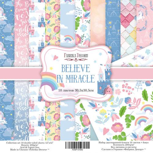 Набір двостороннього паперу 30.5х30.5см Fabrika Decoru "Believe in miracle" 11 листів FDSP-01042