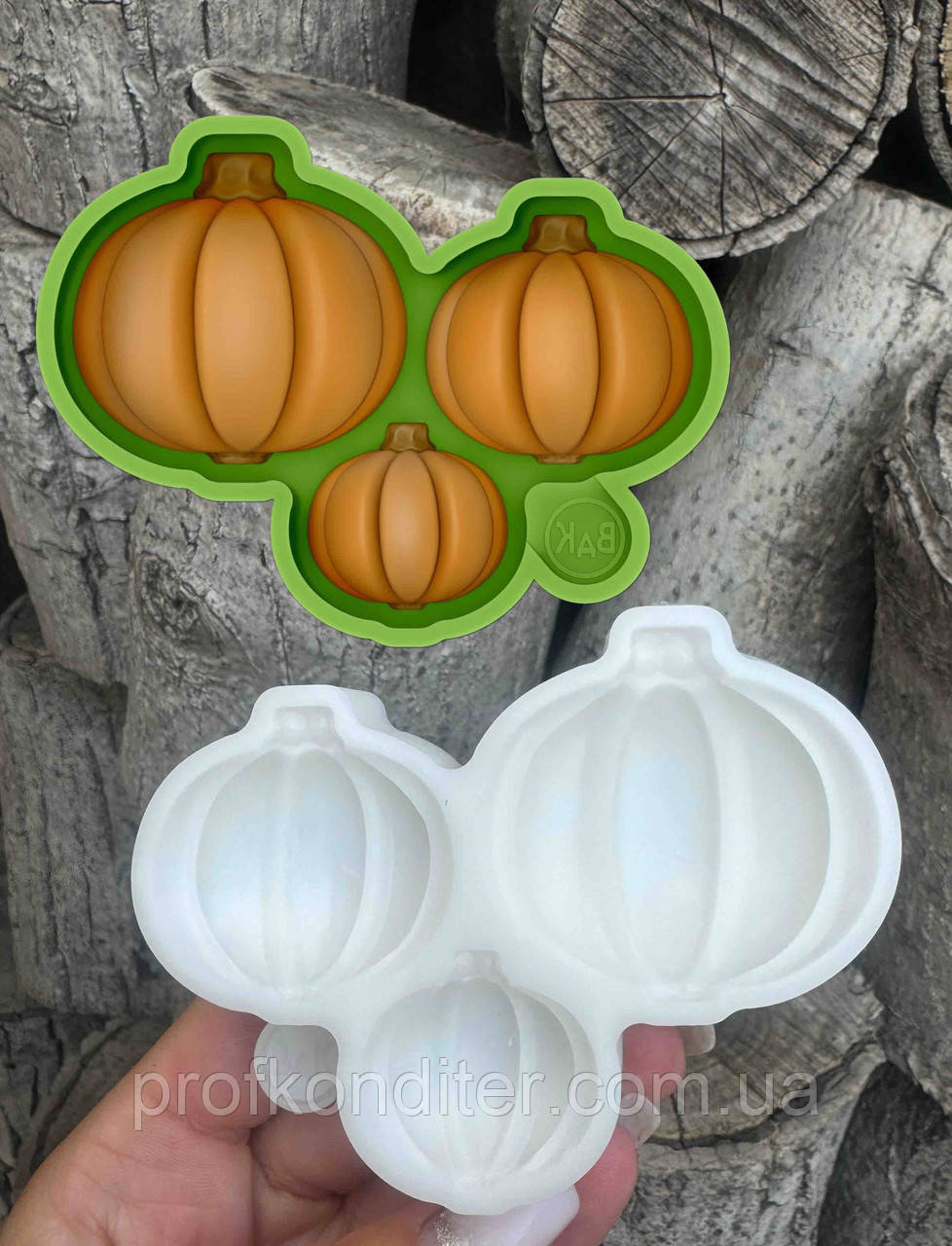 Ексклюзив. Силіконовий молд для ГІПСУ та ін "Гарбузи в 2Д форматі", фото 1