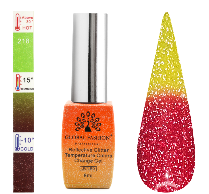 Гель лак Temperature Color Change Disco, Global Fashion 8 мл, 218
