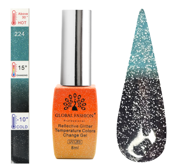 Гель лак Temperature Color Change Disco, Global Fashion 8 мл, 224